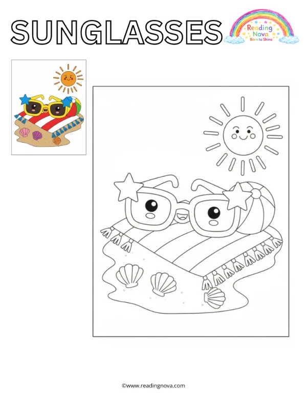 Free colouring page: Sunglasses