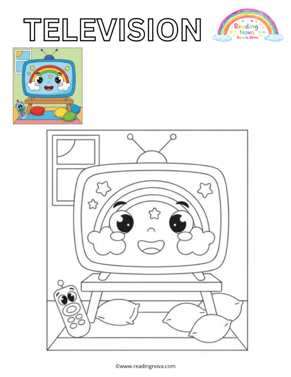 Free colouring page: Television