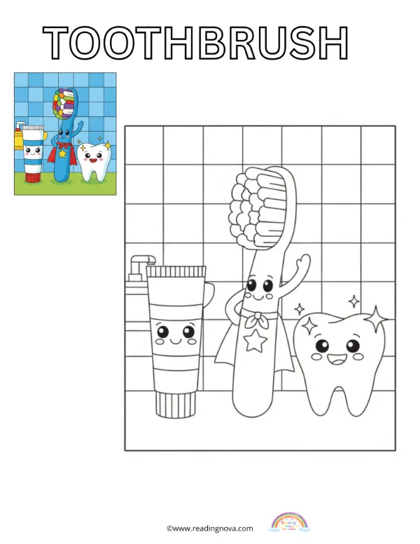 Free colouring page: Toothbrush