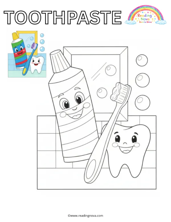 Free colouring page: Toothpaste