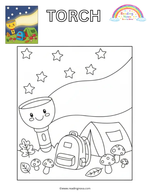 Free colouring page: Torch