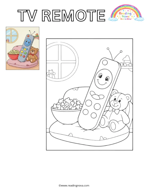 Free colouring page: TV Remote