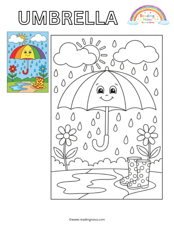 Free colouring page: Umbrella