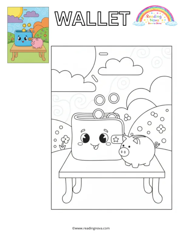 Free colouring page: Wallet