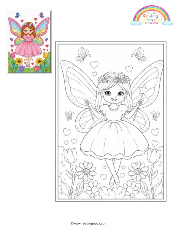 Free colouring page: Butterfly Fairy