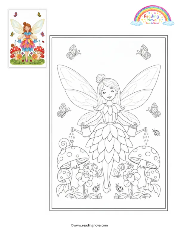 Free colouring page: Garden Fairy