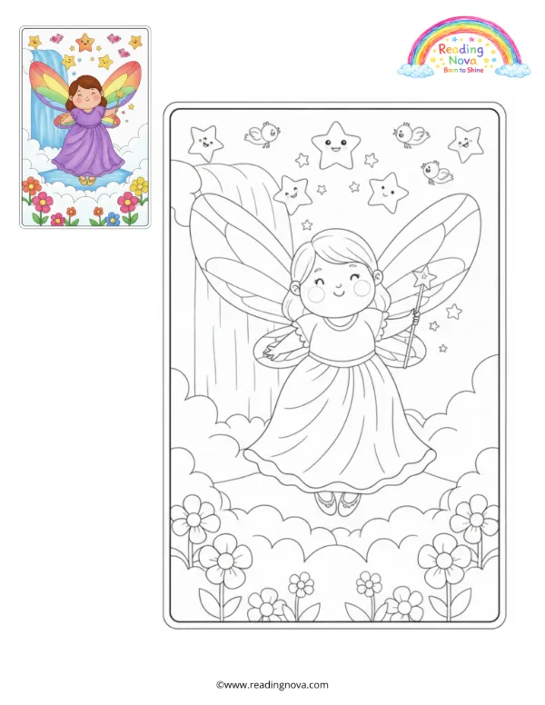 Free colouring page: Magical Fairy