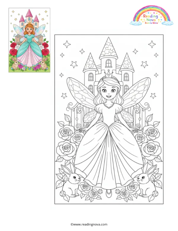 Free colouring page: Princess Fairy