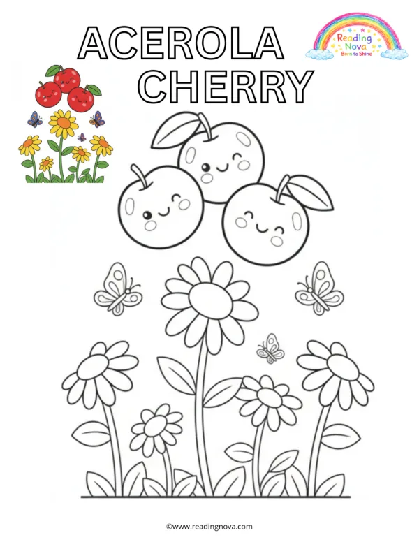 Free colouring page: Acerola Cherry