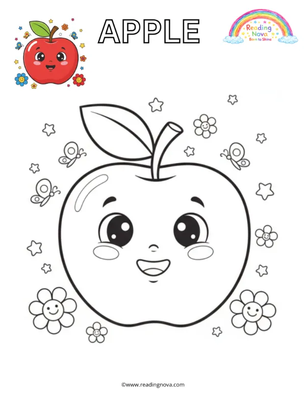 Free colouring page: Apple