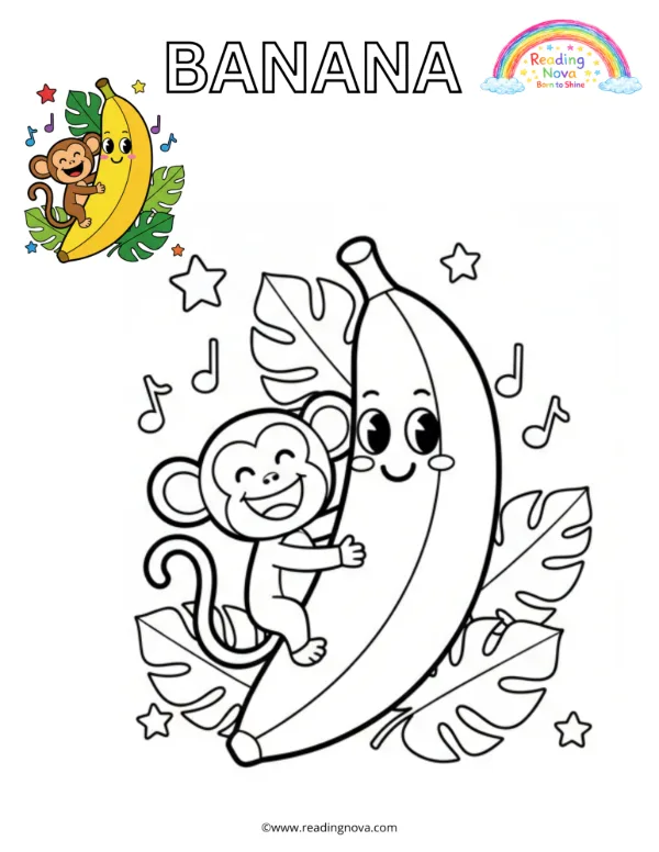 Free colouring page: Banana