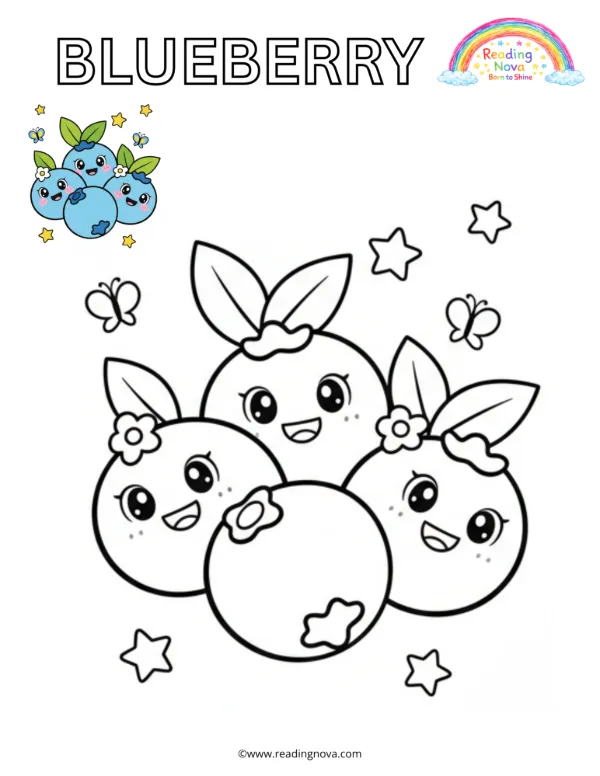 Free colouring page: Blueberry