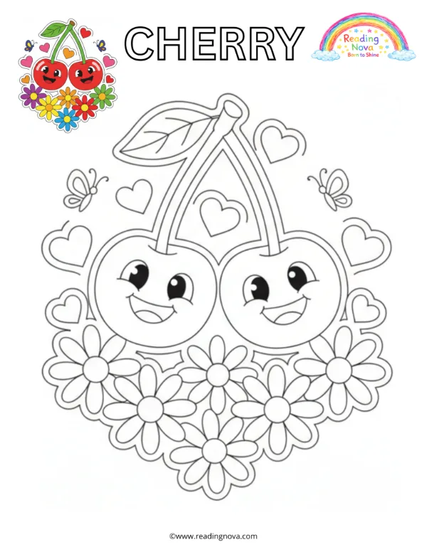 Free colouring page: Cherry