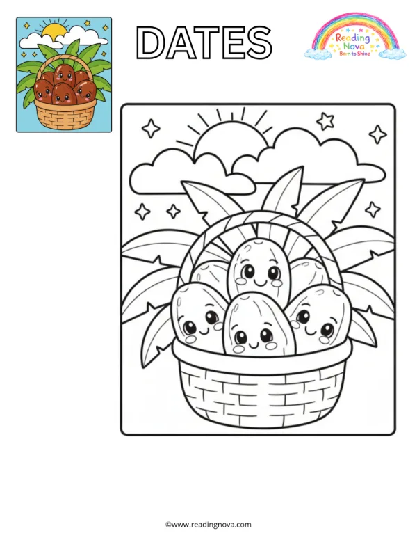 Free colouring page: Dates