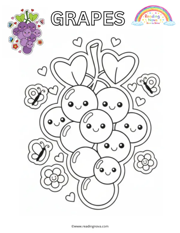 Free colouring page: Grapes