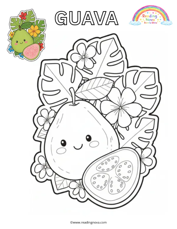 Free colouring page: Guava