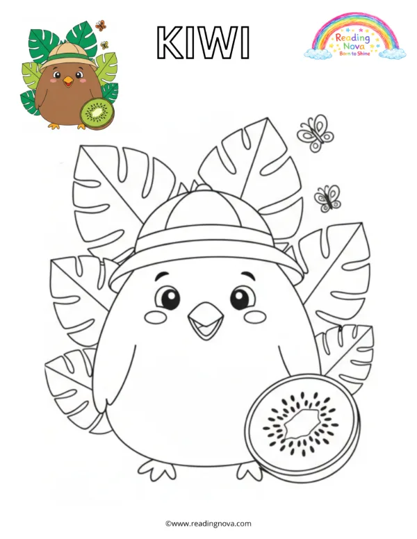 Free colouring page: Kiwi
