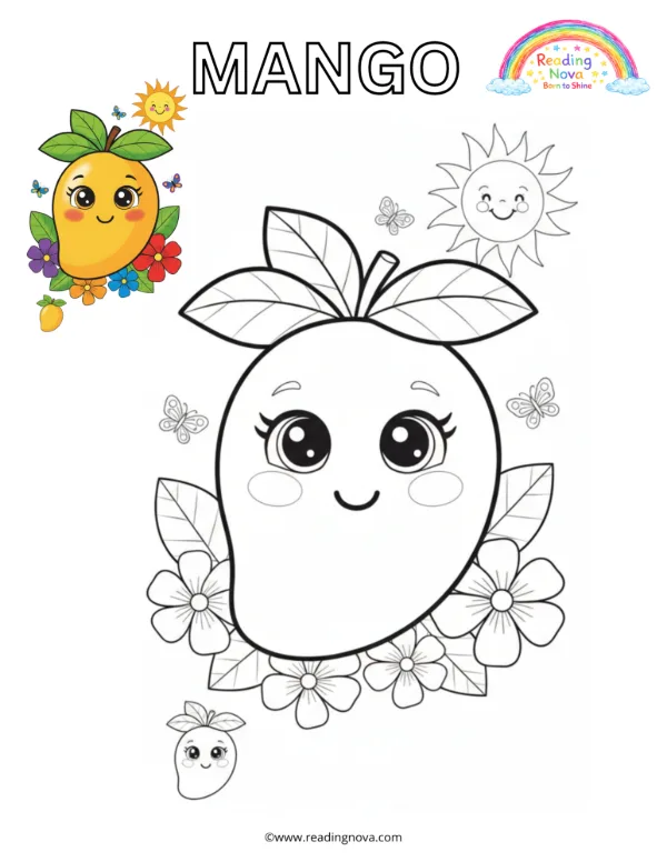Free colouring page: Mango