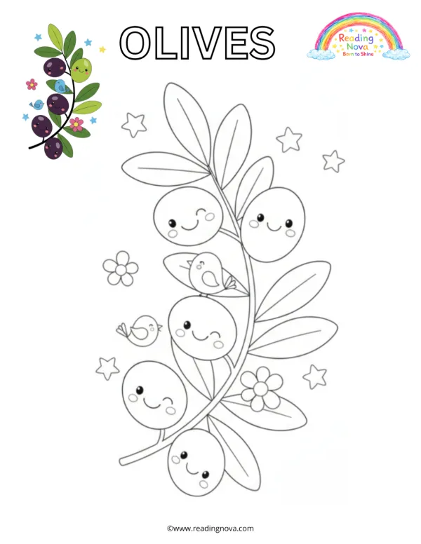Free colouring page: Olives