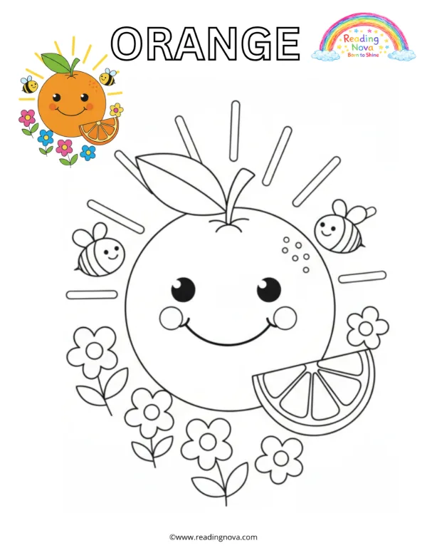 Free colouring page: Orange