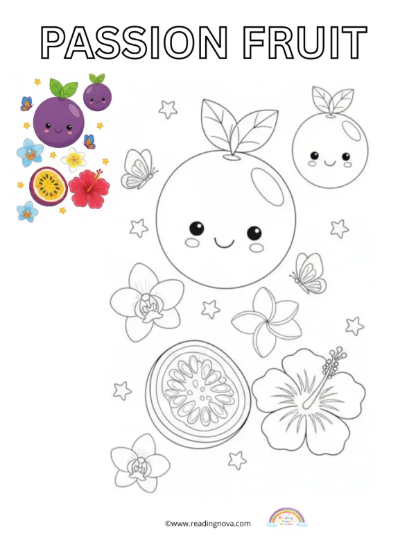 Free colouring page: Passion Fruit