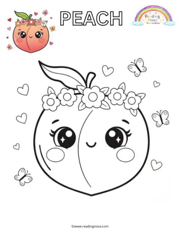 Free colouring page: Peach