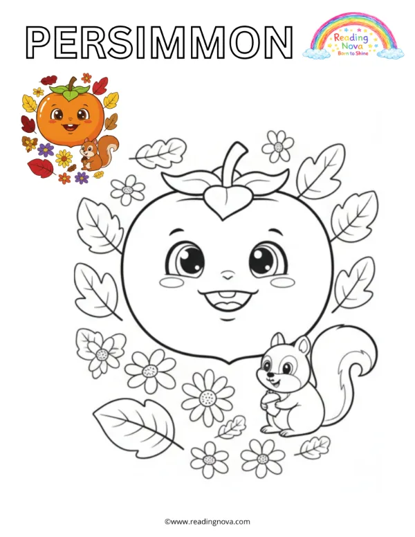 Free colouring page: Persimmon