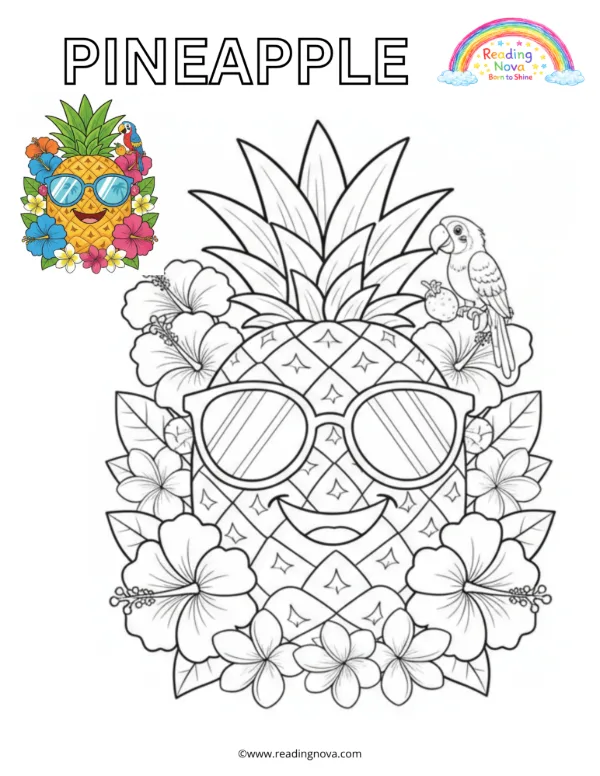 Free colouring page: Pineapple