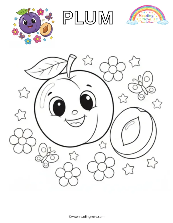 Free colouring page: Plum