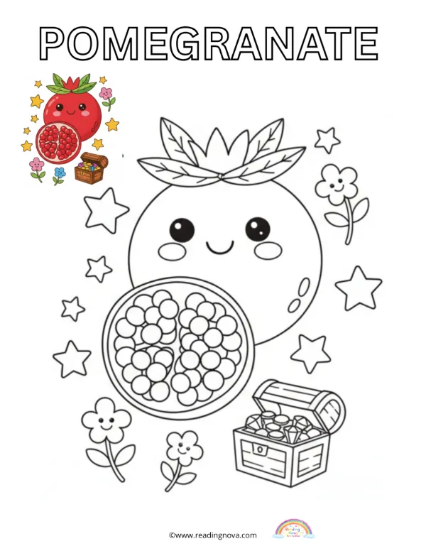 Free colouring page: Pomegranate