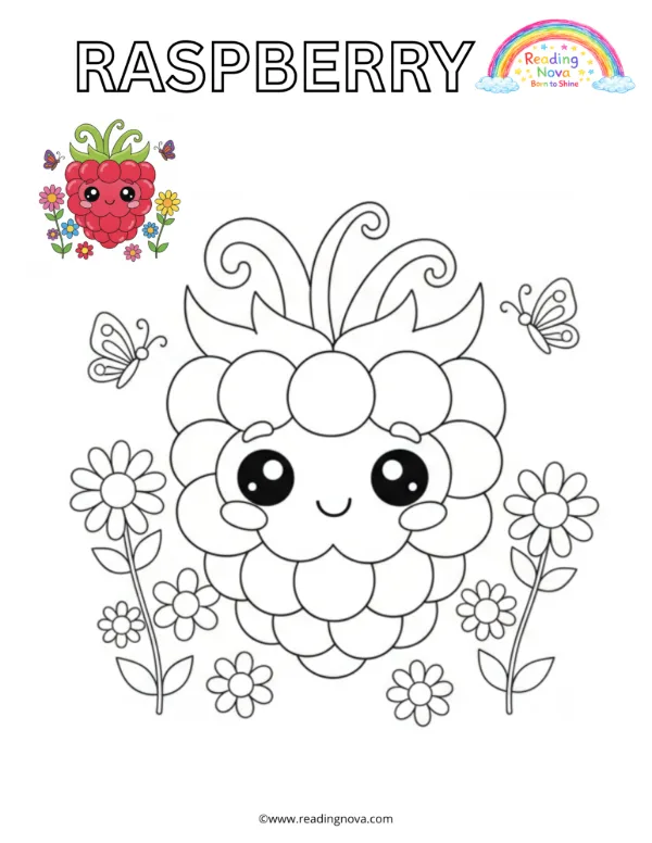 Free colouring page: Raspberry