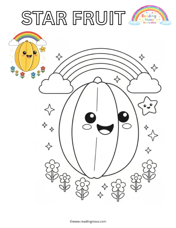 Free colouring page: Star Fruit