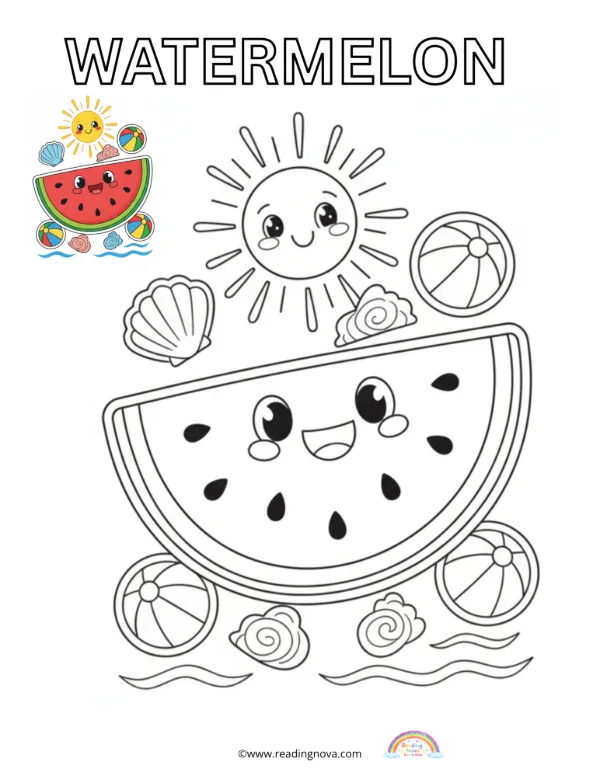 Free colouring page: Watermelon