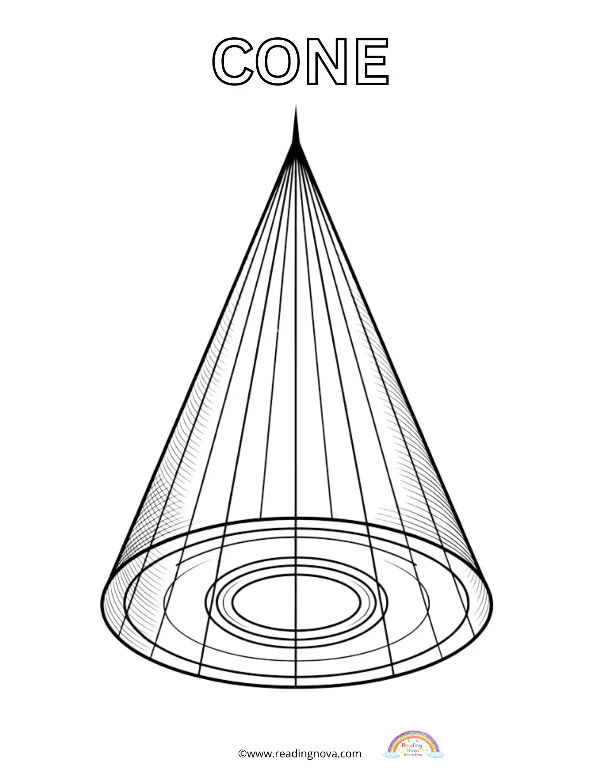 Free colouring page: Cone