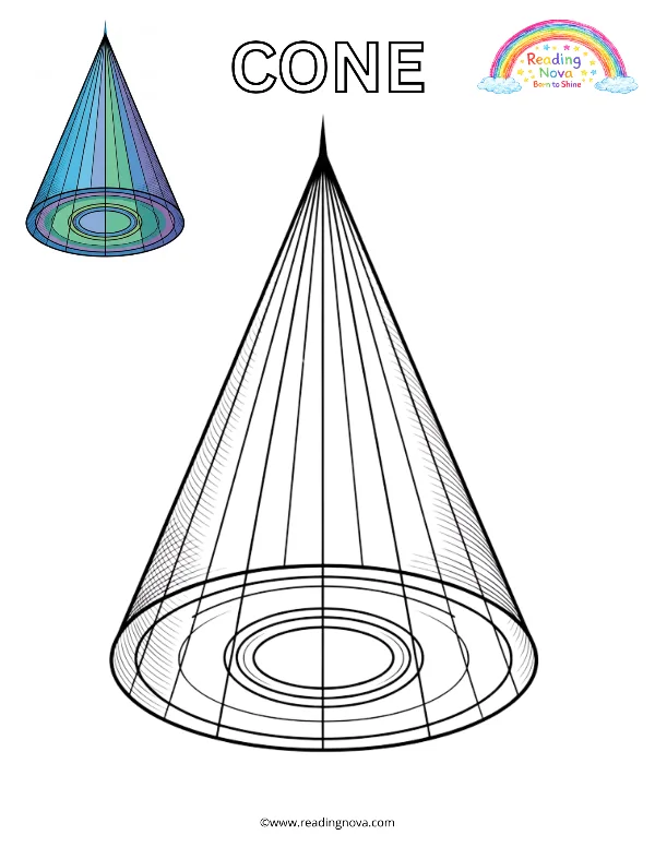 Free colouring page: Cone