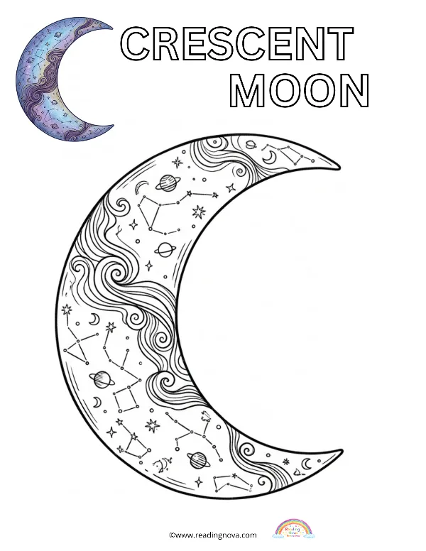 Free colouring page: Crescent Moon