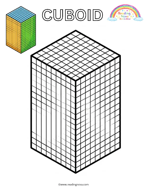 Free colouring page: Cuboid