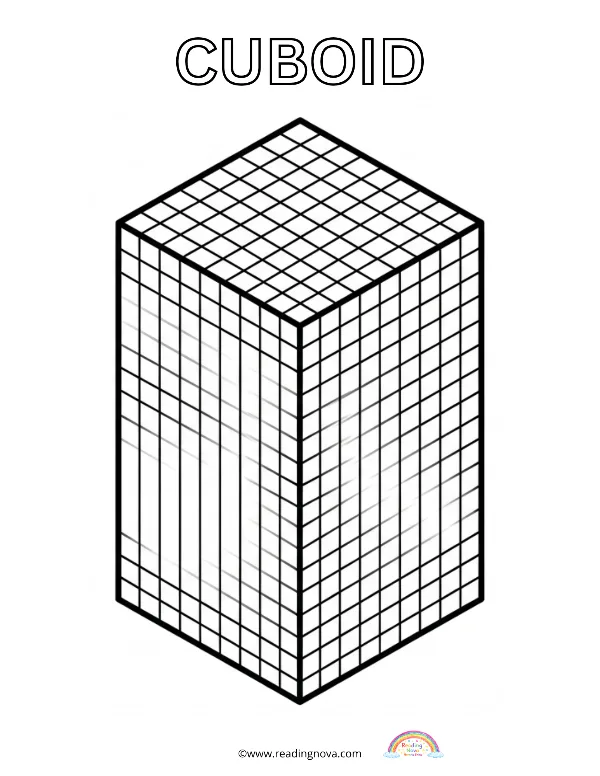 Free colouring page: Cuboid