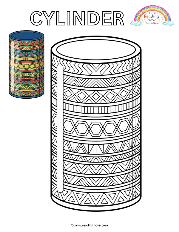 Free colouring page: Cylinder