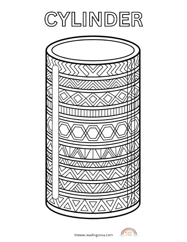 Free colouring page: Cylinder