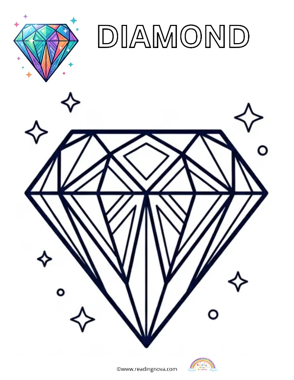 Free colouring page: Diamond