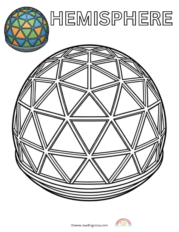 Free colouring page: Hemisphere