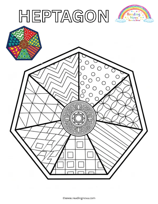 Free colouring page: Heptagon