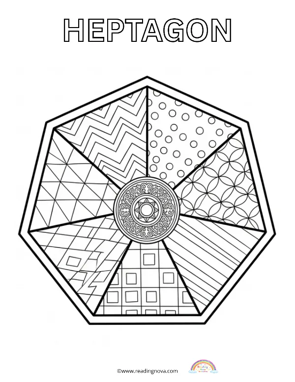 Free colouring page: Heptagon