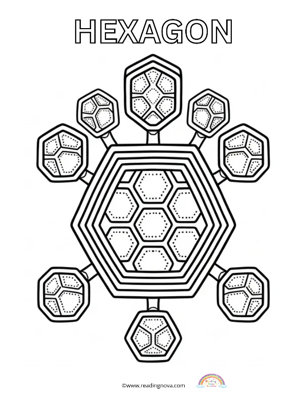 Free colouring page: Hexagon