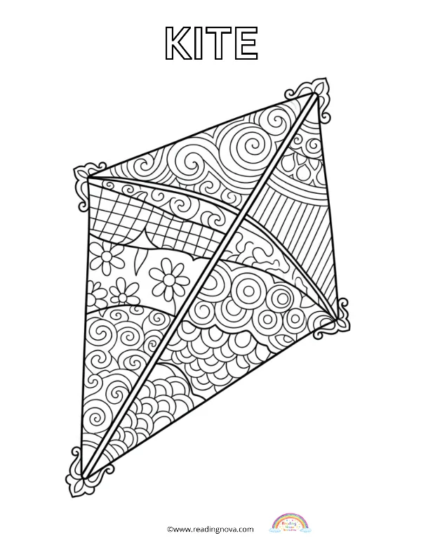 Free colouring page: Kite