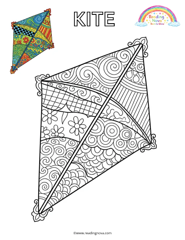 Free colouring page: Kite