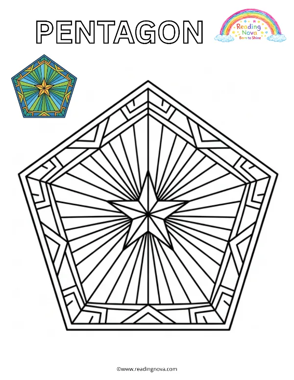 Free colouring page: Pentagon