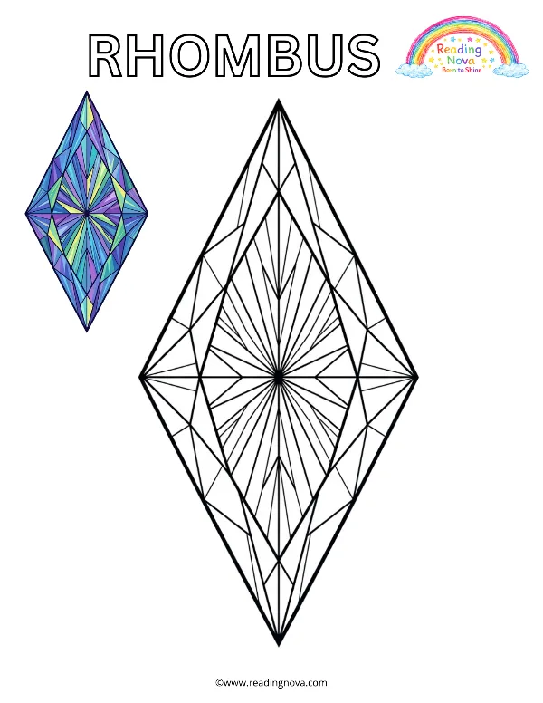 Free colouring page: Rhombus