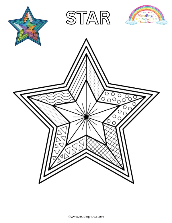 Free colouring page: Star